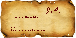 Jurin Amadé névjegykártya